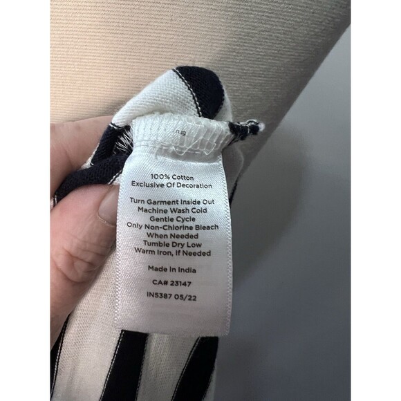 Talbots Nautical Striped Cotton Top Size XS Oh la la Embroidered - Picture 7 of 7